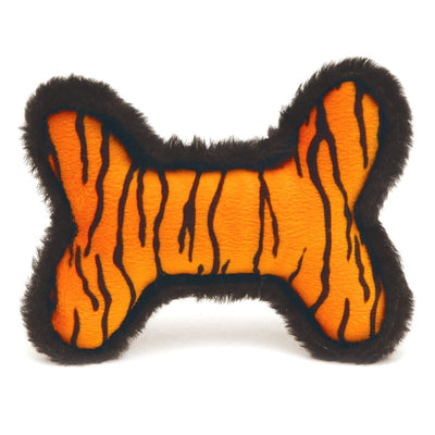 Plush Tiger-Skin Bone Squeaky Dog Toy