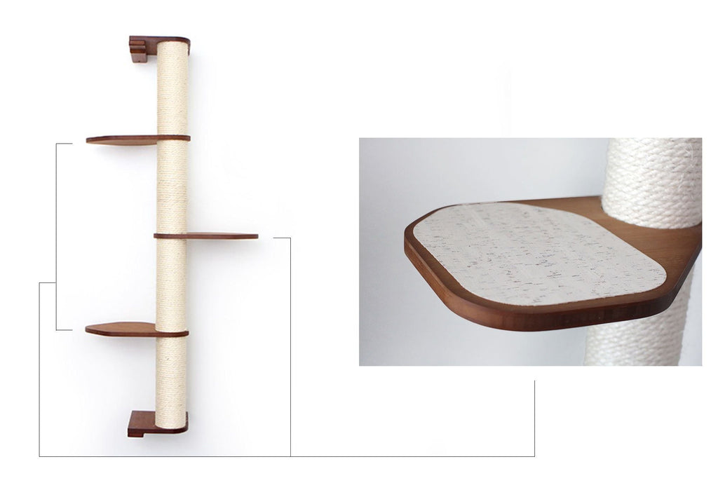 Wall Mounted Cat Climbing Pole - Sisal