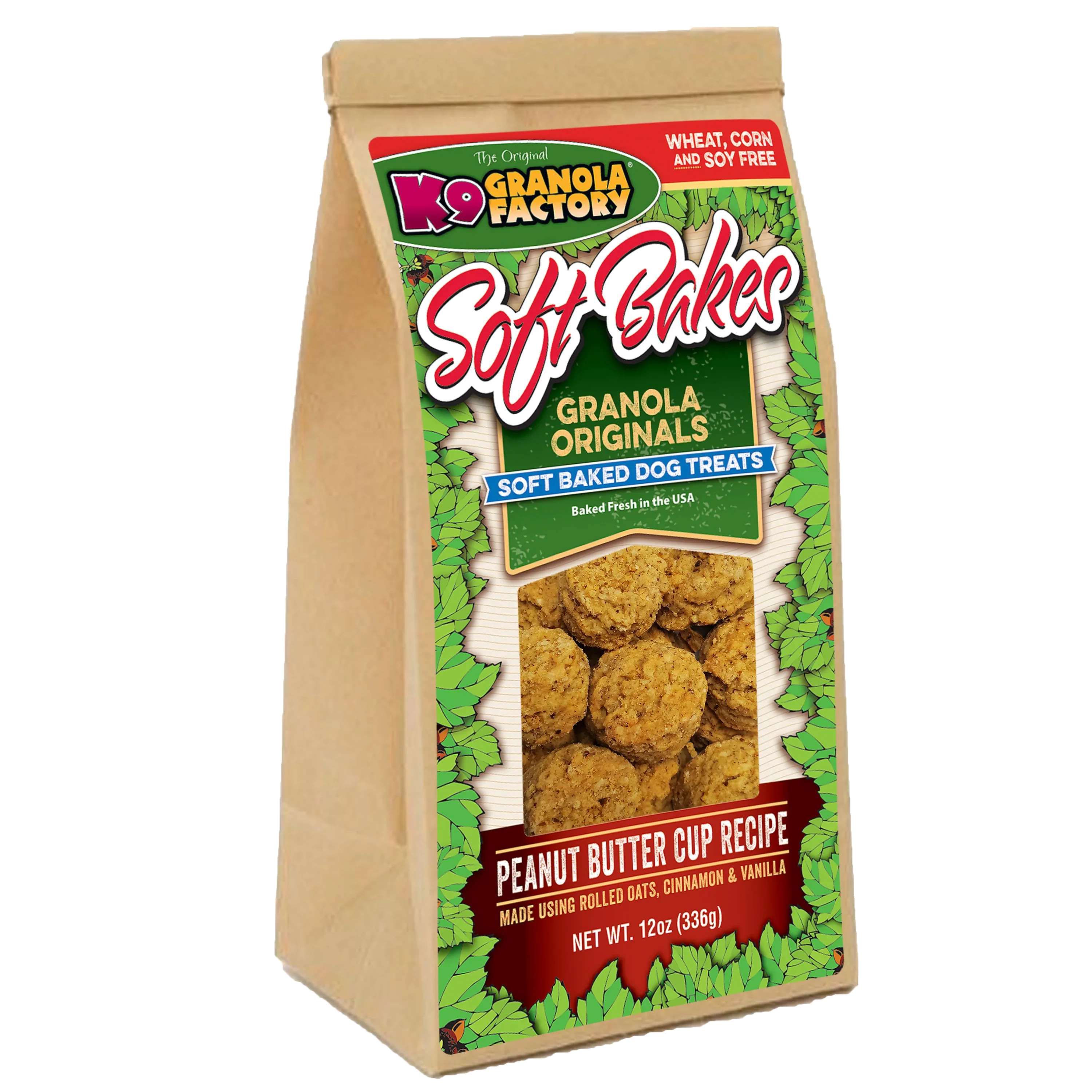 K9 Granola Factory Soft Bakes, Peanut Butter Cup Recipe Dog Treats (12oz)