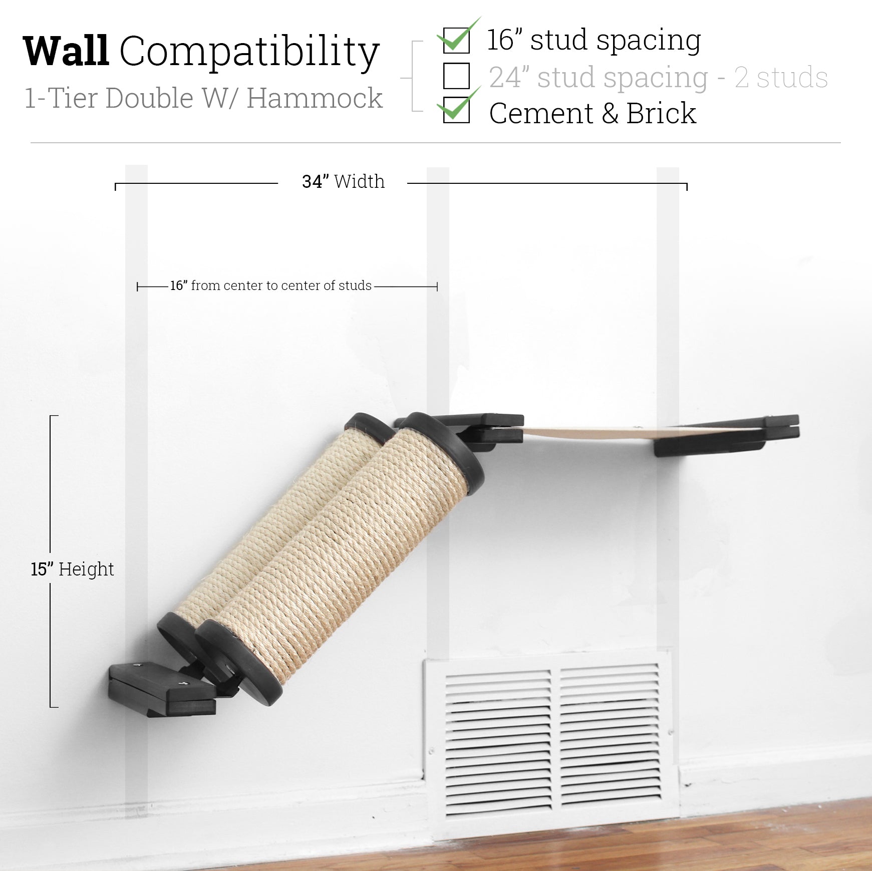 Slanted Cat Scratcher for Wall