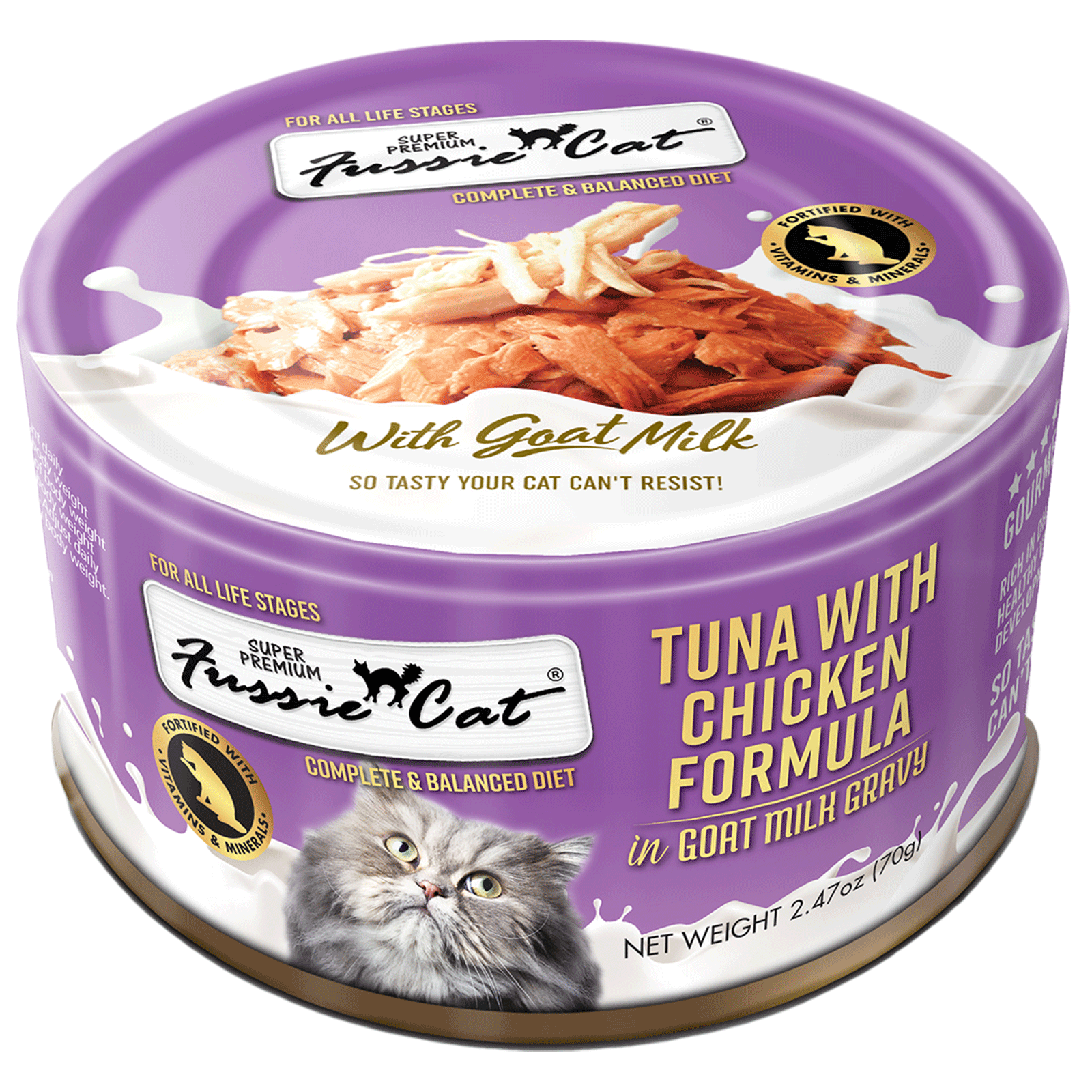 Fussie Cat Tuna with Chicken Formula in Goat Milk Gravy (2.47oz)