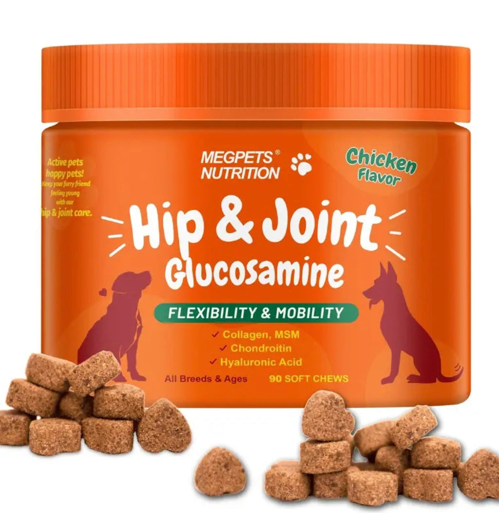 [90 Days Supply] Joint Care Chews for Dogs & Cats | Glucosamine, Chondroitin, Alaskan Salmon Oil | Joints, Mobility, Cartilage & Connective Health | 90 Soft Chews, Chicken Flavor