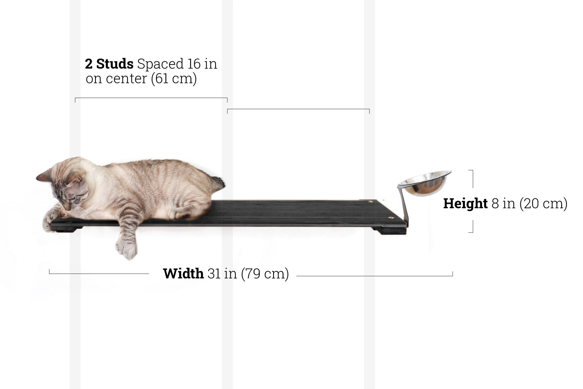 Wall Mounted Cat Feeding Shelf