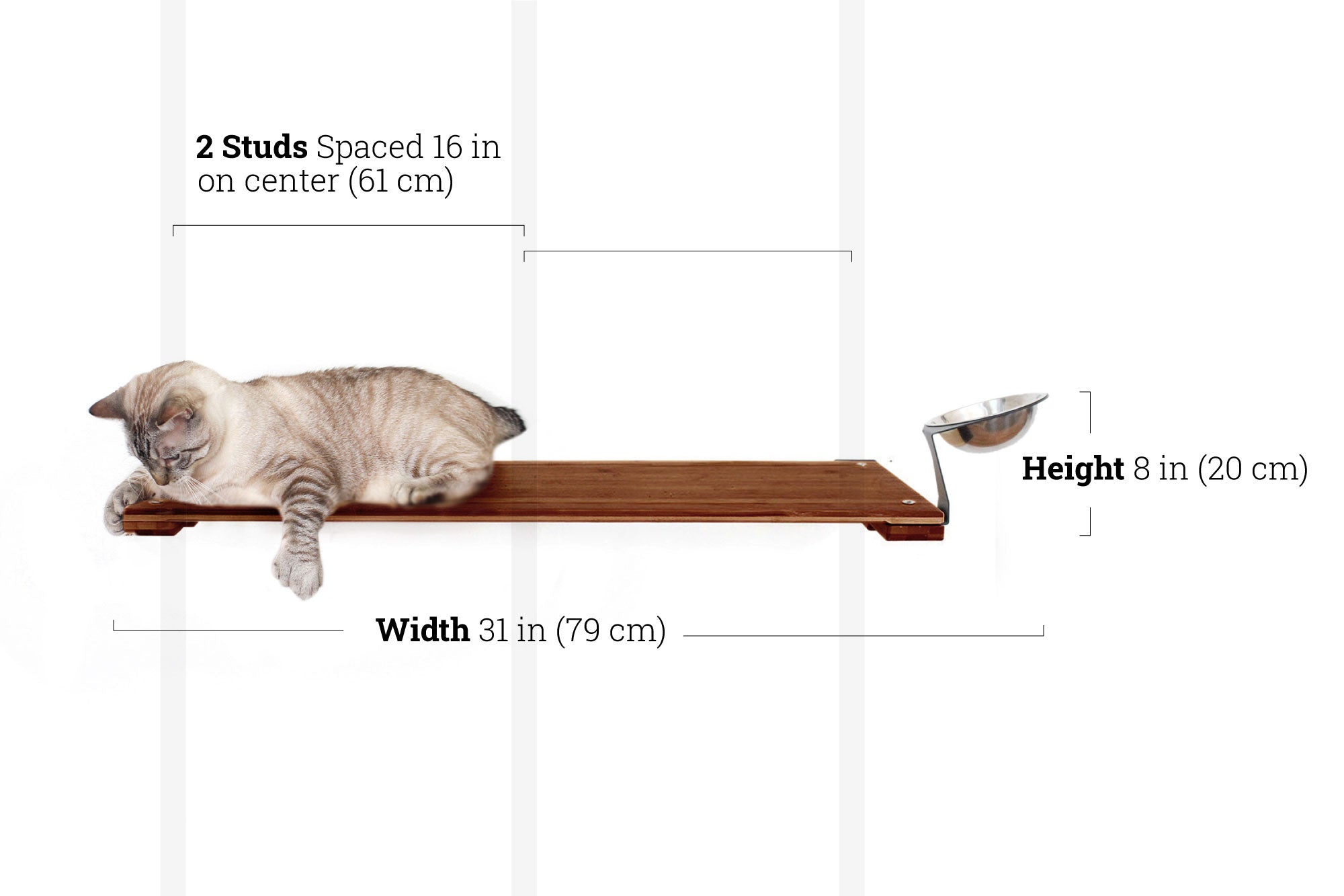 Wall Mounted Cat Feeding Shelf