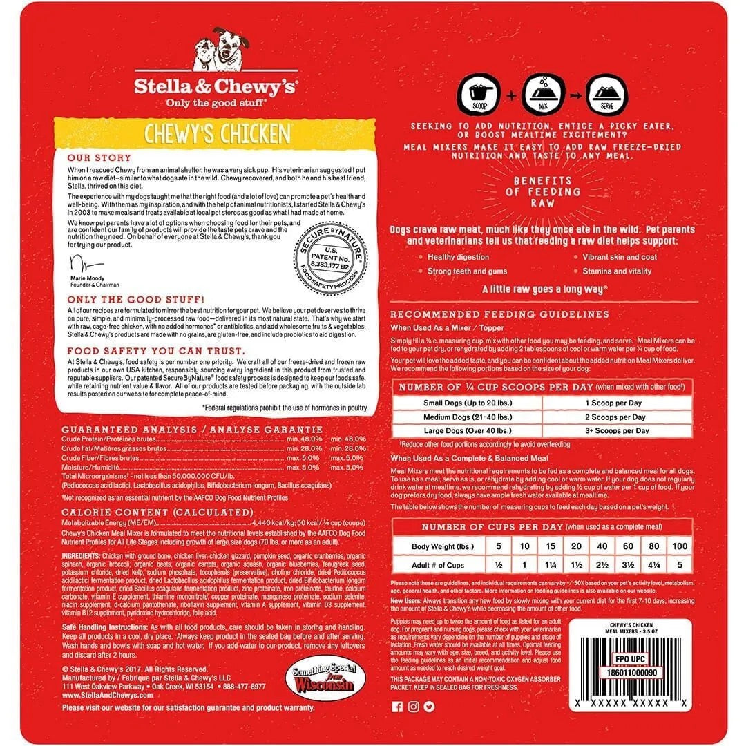 Stella & Chewy's Freeze Dried Meal Mixers Chicken Dog Food (8oz)