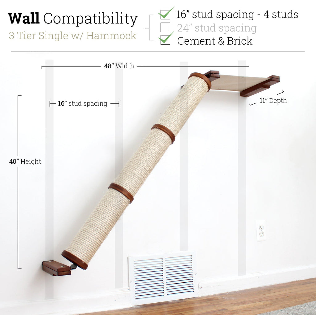 Slanted Cat Scratcher for Wall