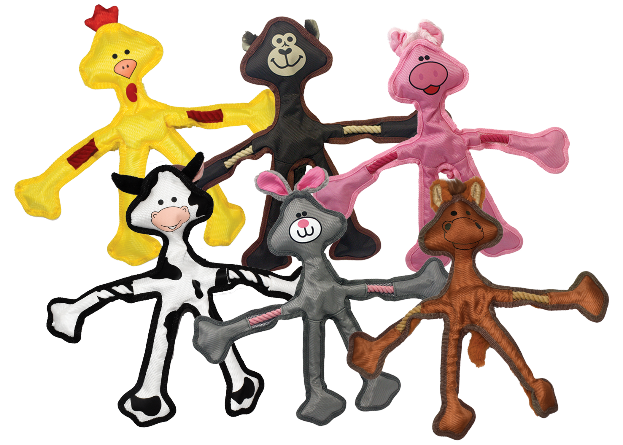 Multipet  Skele-Ropes Assortment - Assorted Animals 15"