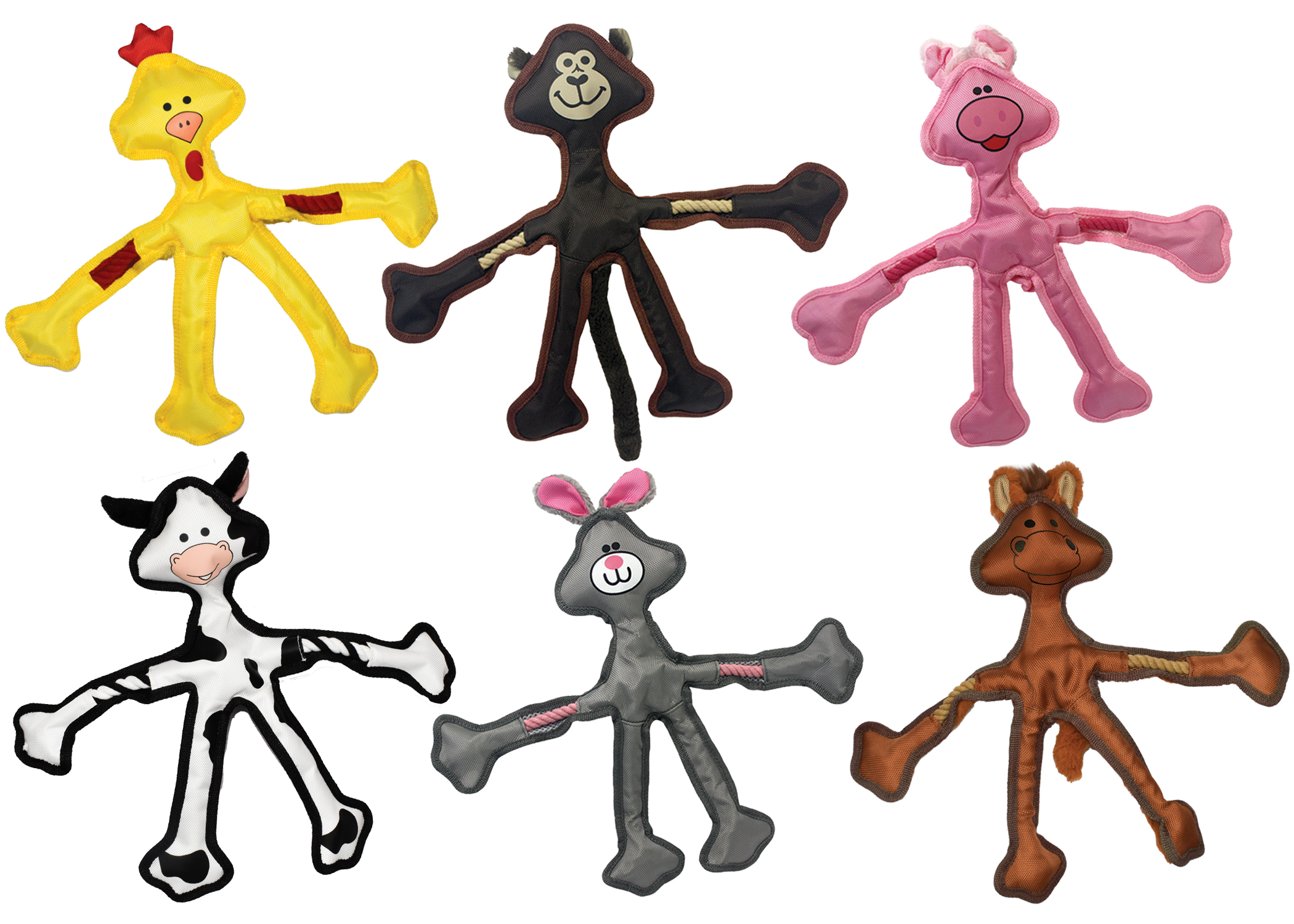 Multipet  Skele-Ropes Assortment - Assorted Animals 15"