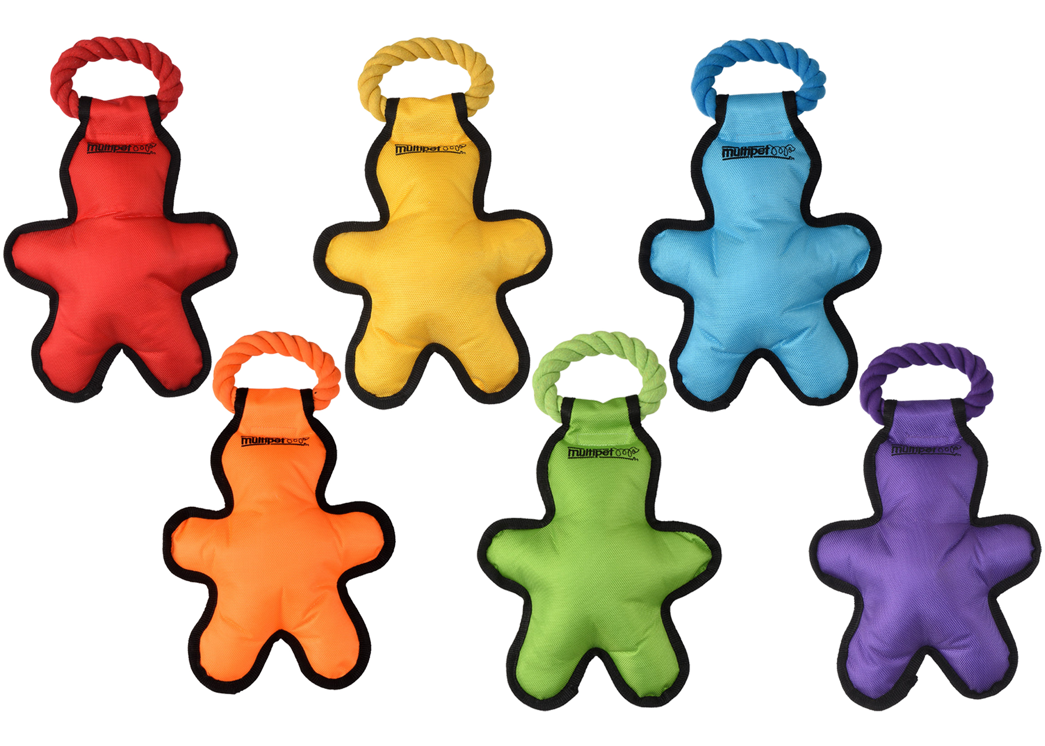 Multipet Cross-Ropes Tug 'o Man w/ Rope - Assorted Colors 14"