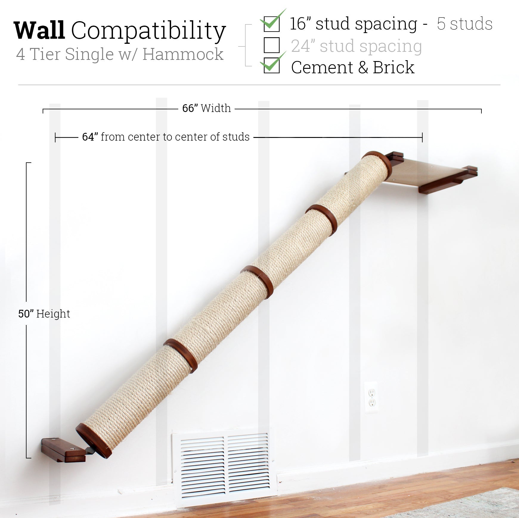 Slanted Cat Scratcher for Wall