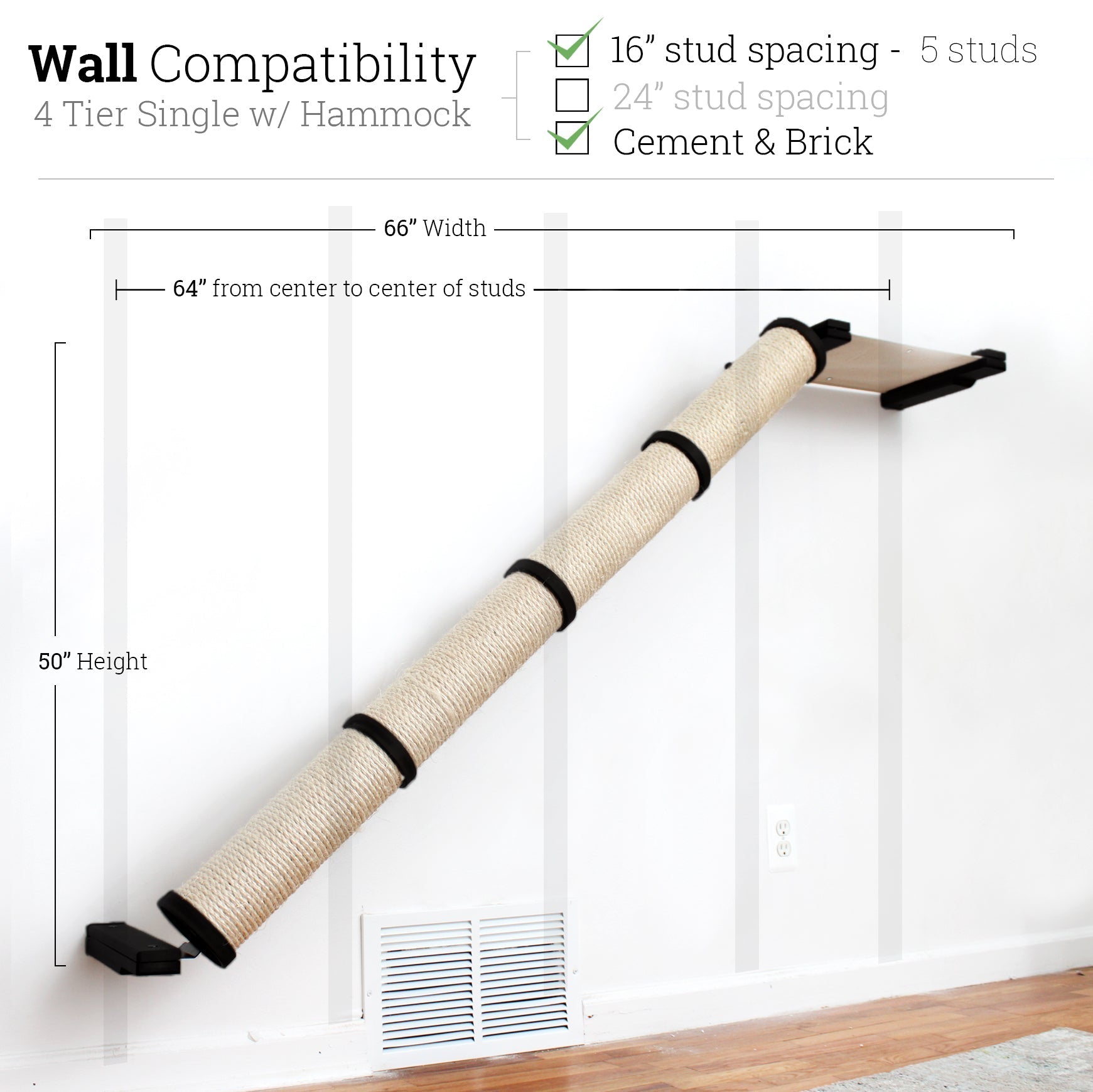 Slanted Cat Scratcher for Wall