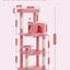Cat Tree for Large Cats with Metal Plush Big Hammock, 56.3" Cat Tower for Indoor Cats with 2 Door Condo House, 6-Tier Cat Shelves with Scratching Posts and Large Top Perch, Pink