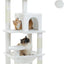 PETEPELA 45.7" Cat Tree for Large Cats, 5-Level Cat Tower for Indoor Cats with Large Hammock (17.3"x15.3"), Cat Condo with (18.5"x13") Big Top Perch & 4 Sisal Covered Scratching Post, White