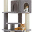 Large Cat Tree with Reinforced Scratching Posts (φ3.1in) for Big Adult Cats 30 lbs, 57.8" Heavy Duty Cat Tower with Larger Hammock and Condo, Cat Furniture for Maine Coon, Plush,Grey