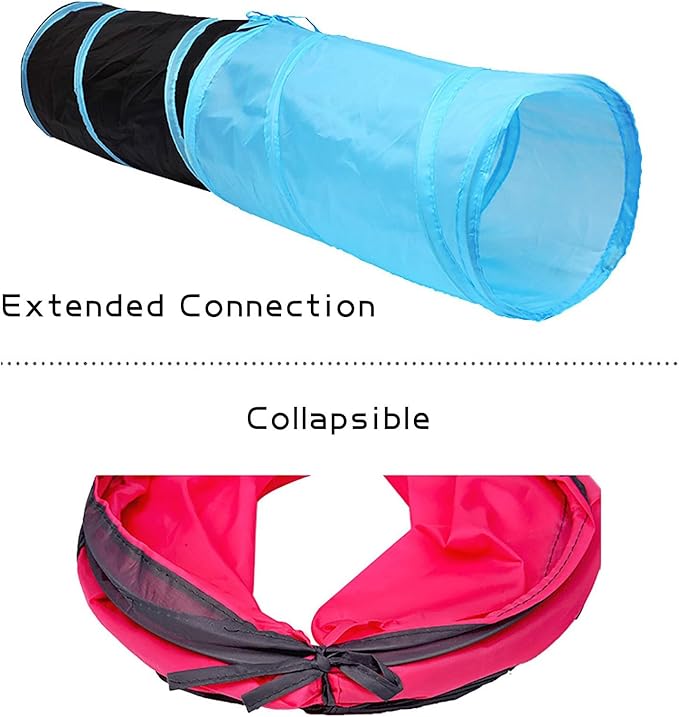 iCAGY Cat Tunnel for Indoor Cats Interactive, Rabbit Tunnel Toys, Pet Toys Play Tunnels for Cats Kittens Rabbits Puppies Crinkle Collapsible Pop Up Black 20"