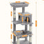 Cat Tree for Indoor Cats, 45.7" Multi-Level Cat Tower with Large Metal Frame Hammock, Cat Condo with 4 Scratching Posts and Top Perch for Small Medium Kitty, Grey