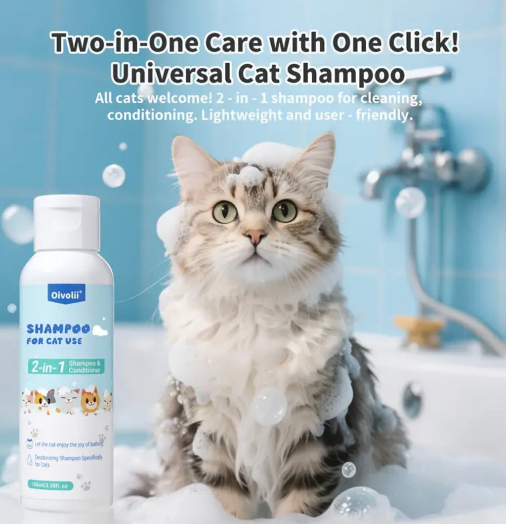 Cat Shower Gel, specially designed for cats, with various plant extracts for deep cleansing and a light fragrance