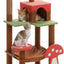 Mushroom Cat Tree Tower with Removable Scratcher, Large Hammock, Condo, Perch, 3 Sisal Posts – Multi-Level Cat Tree for Indoor Cats, Cute Cat Tower for Small Space Homes