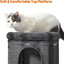 Amazon Basics 30 inch 2 Story Condo Cat Tree with Scratching Posts for Indoor Cats up to 16 lbs, Activity Center with Cozy Perch, Replaceable Hanging Pompom, Dark Gray