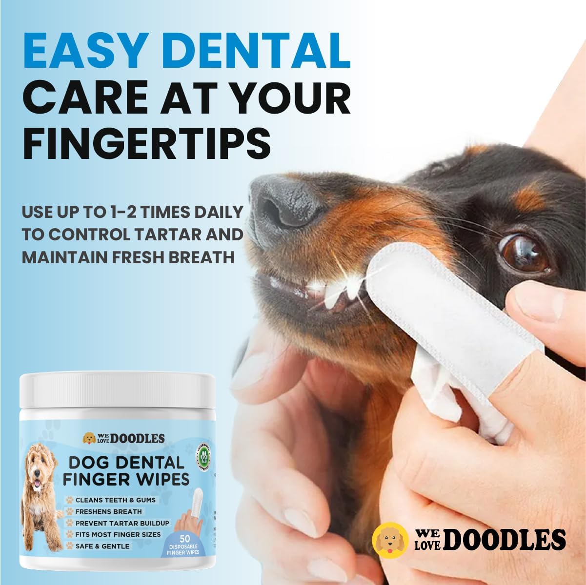 Dog Dental Finger Wipes (50 PCS)