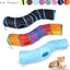 iCAGY Cat Tunnel for Indoor Cats Interactive, Rabbit Tunnel Toys, Pet Toys Play Tunnels for Cats Kittens Rabbits Puppies Crinkle Pop Up Black 47" Shape S