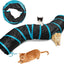 Cat Tunnel, S-2-Way Cat Tunnels for Indoor Cats, Interactive Toy Maze Cat House, Foldable Cat Tubes and Tunnels for Cats Kittens, Puppies, Kitty, Kitten, Rabbit, Guinea Pigs (Blue & Black)