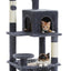 Cat Tree for Indoor Cats, 45.7" Multi-Level Cat Tower with Large Metal Frame Hammock, Cat Condo with 4 Scratching Posts and Top Perch for Small Medium Cat, Dark Grey