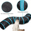 Cat Tunnel, S-2-Way Cat Tunnels for Indoor Cats, Interactive Toy Maze Cat House, Foldable Cat Tubes and Tunnels for Cats Kittens, Puppies, Kitty, Kitten, Rabbit, Guinea Pigs (Blue & Black)
