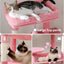 Cat Tree for Large Cats with Metal Plush Big Hammock, 56.3" Cat Tower for Indoor Cats with 2 Door Condo House, 6-Tier Cat Shelves with Scratching Posts and Large Top Perch, Pink