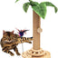 Cat Scratching Post, Cat Scratcher Toy for Indoor Cats, 17.3" Tall Scratch Post with 2-Layer Ball Tracks, Interactive Feather Toy and Sisal Hanging Ball, Banana Tree Cat Tower for Kittens