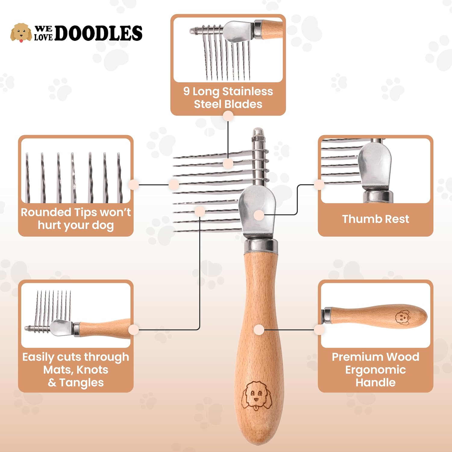 Dematting Rake for Dog (Small)