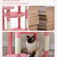 Cat Tree for Large Cats with Metal Plush Big Hammock, 56.3" Cat Tower for Indoor Cats with 2 Door Condo House, 6-Tier Cat Shelves with Scratching Posts and Large Top Perch, Pink
