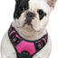 Eagloo Dog Harness Medium Sized Dog, No Pull Service Vest with Reflective Strips and Control Handle, Adjustable and Comfortable for Walking, No Choke Pet Harness with 2 Metal Rings, Rose Red, M