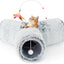Tempcore Plush Pet Cat Tunnel Tube Cat Toys 3 Way Collapsible, Tunnels for Indoor Cats，Kitty Tunnel Bored Pet Toys Peek Hole Toy Ball Puppy, Kitty, Kitten, Rabbit Light Grey