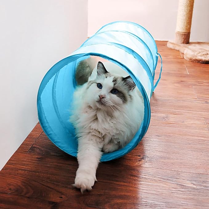iCAGY Cat Tunnel for Indoor Cats Interactive, Rabbit Tunnel Toys, Pet Toys Play Tunnels for Cats Kittens Rabbits Puppies Crinkle Collapsible Pop Up Black 20"