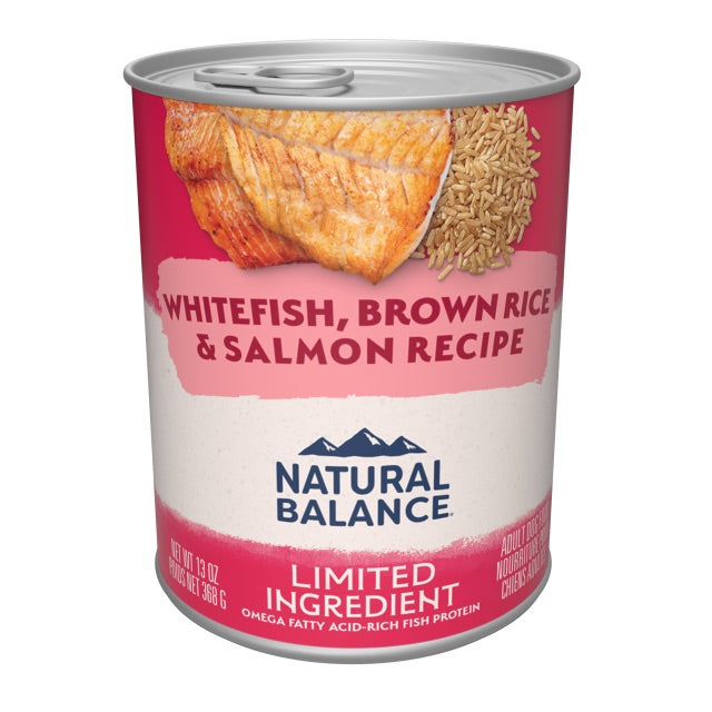 Natural Balance Limited Ingredient Whitefish, Salmon & Brown Rice Dog Can (13oz)