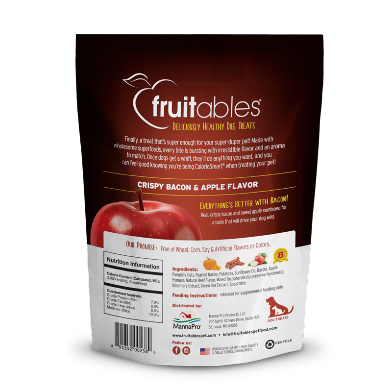 Fruitables Healthy Dog Treats: Crispy Bacon & Apple (7oz)