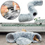 AUOON Cat Tunnel Bed - Cat Donut Tunnel with Soft Plush Circle Cushion for Indoor Cats Kitten Kitty Puppy Rabbit Ferret (Gray)