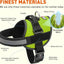 Dogline Dog Harness, Reflective No-Pull Adjustable Vest with Handle, Breathable No-Choke Harness for Small, Medium or Large Dogs Room for Patches Girth 15 to 18 in Lime Green