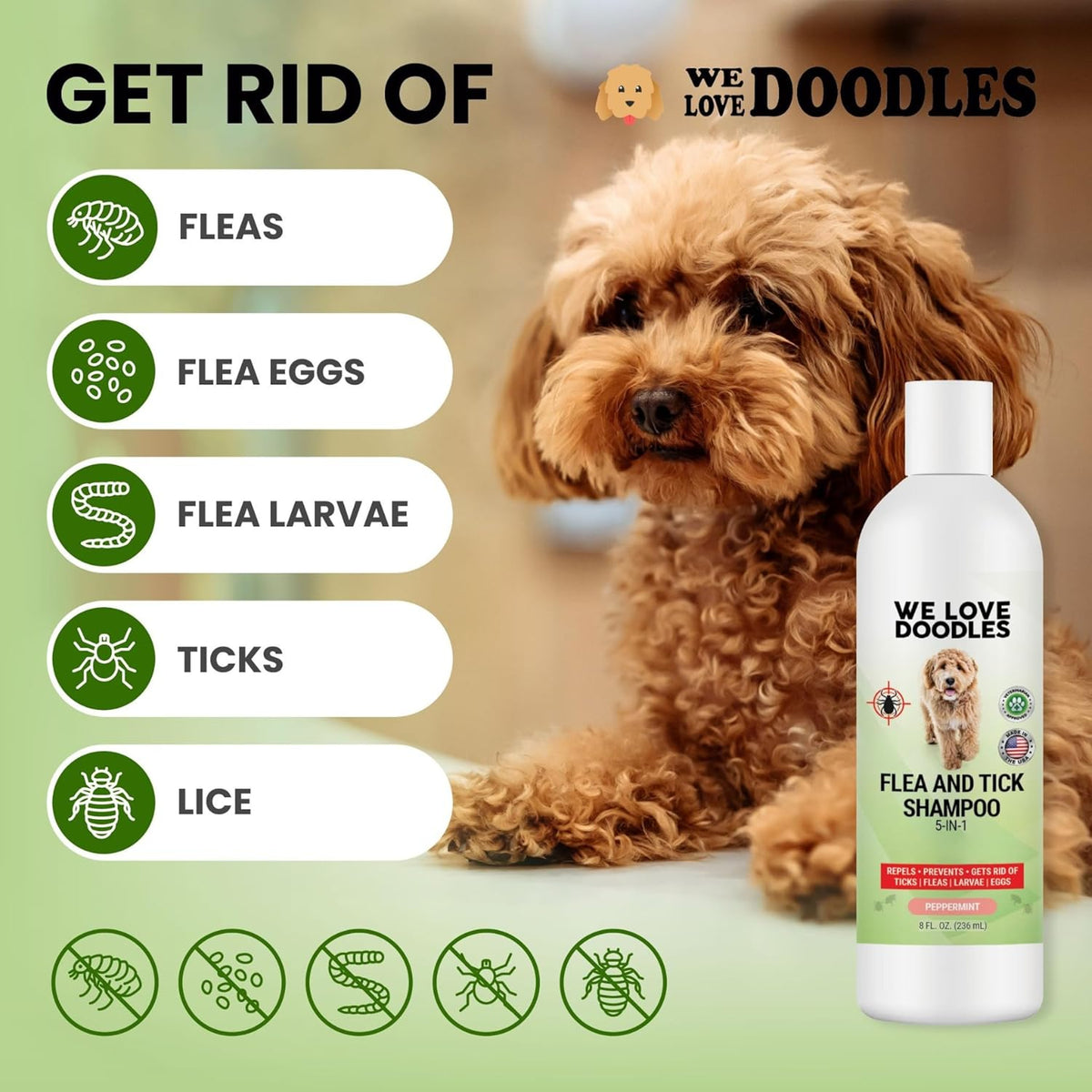 Flea and Tick Dog Shampoo 8 oz