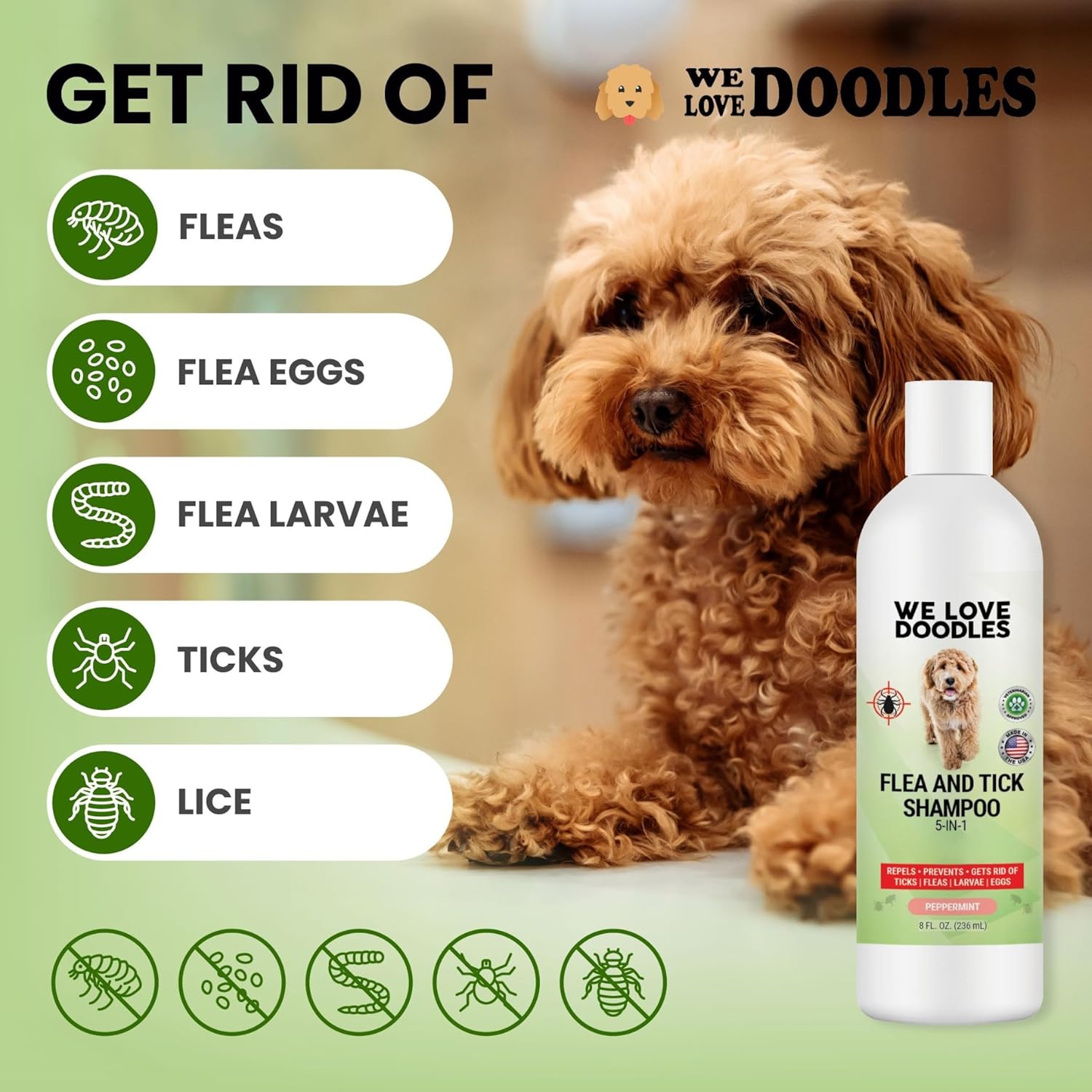 Flea and Tick Dog Shampoo 8 oz