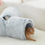 Tempcore Plush Pet Cat Tunnel Tube Cat Toys 3 Way Collapsible, Tunnels for Indoor Cats，Kitty Tunnel Bored Pet Toys Peek Hole Toy Ball Puppy, Kitty, Kitten, Rabbit Light Grey