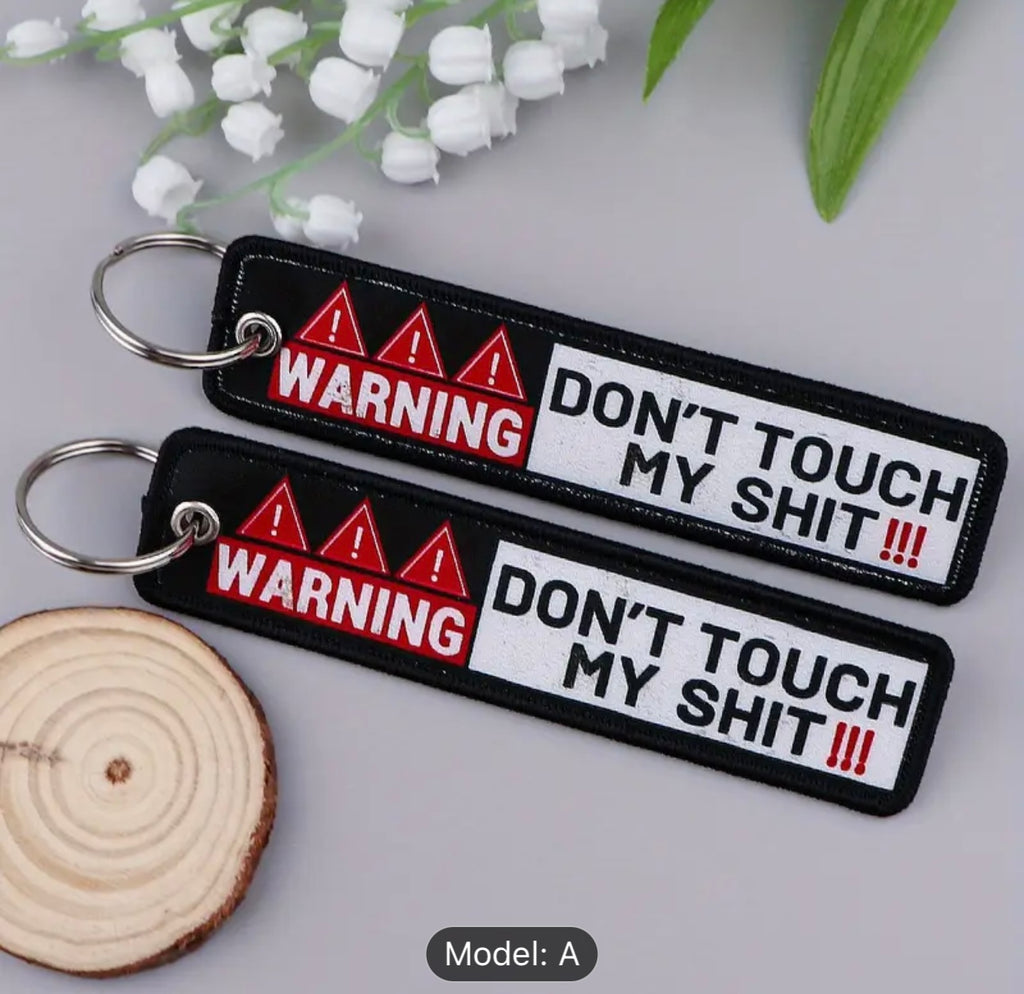 2pc DMLSKY Embroidered Car Keychain Compatible for Women & Men