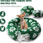 Cat Tunnel for Indoor Cats, Cute Peekaboo Cat Cave with Dangling Balls, Pet Donut Tunnel Bed with Circle Mat for Puppy Kitten Rabbit, Green Flower