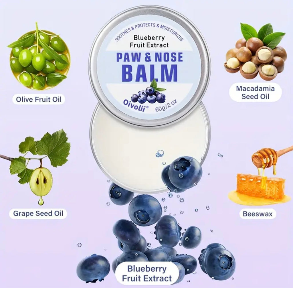 Blueberry-Infused Pet Paw Balm for Dogs & Cats - 2oz, Moisturizing & Soothing, Quick Absorption, Non-Greasy Formula