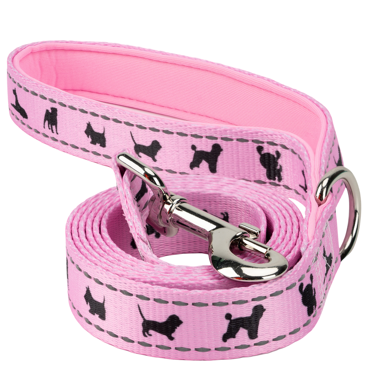 EcoBark Baby Pink Dog Leash - Comfort Grip Padded Leash- 4 ft, 5ft, and 6ft Leash
