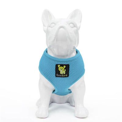 EcoBark Sky Blue Dog Harness - Over-the-Head Soft Mesh Dog Vest Halter for Small to Medium Dogs and Puppies