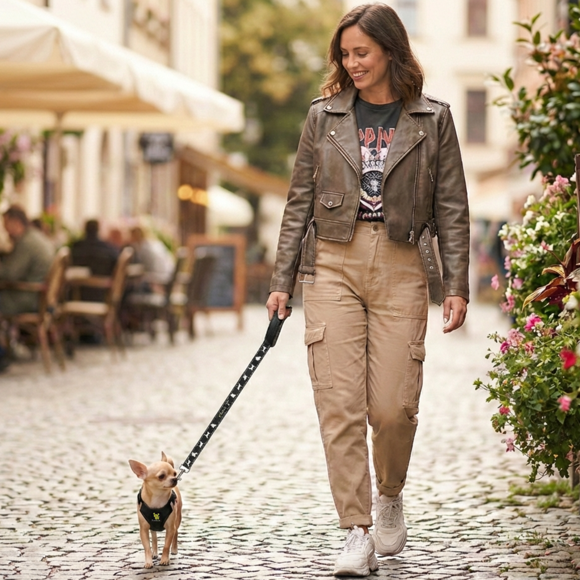 EcoBark Step In Dog Harness - XXXS to Small Breeds- Reflective Soft Mesh Harness for Teacup, Small Dogs and Puppies / Black
