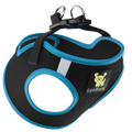 EcoBark Step In Dog Harness - XXXS to Small Breeds- Reflective Soft Mesh Harness for Teacup, Small Dogs and Puppies / Black w/ Teal Piping