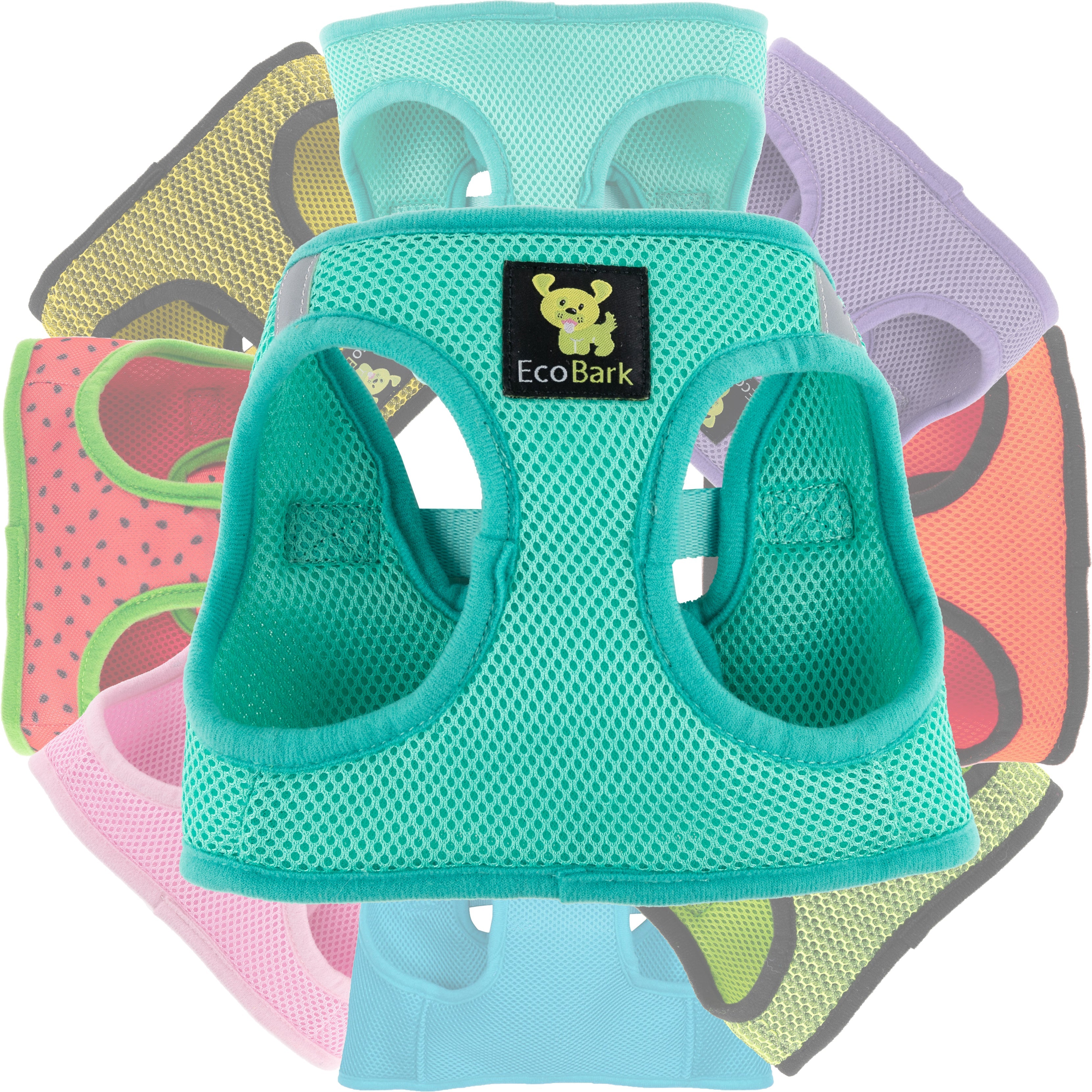EcoBark Step In Dog Harness - XXXS to Small Breeds- Reflective Soft Mesh Harness for Teacup, Small Dogs and Puppies / Mint Turquoise